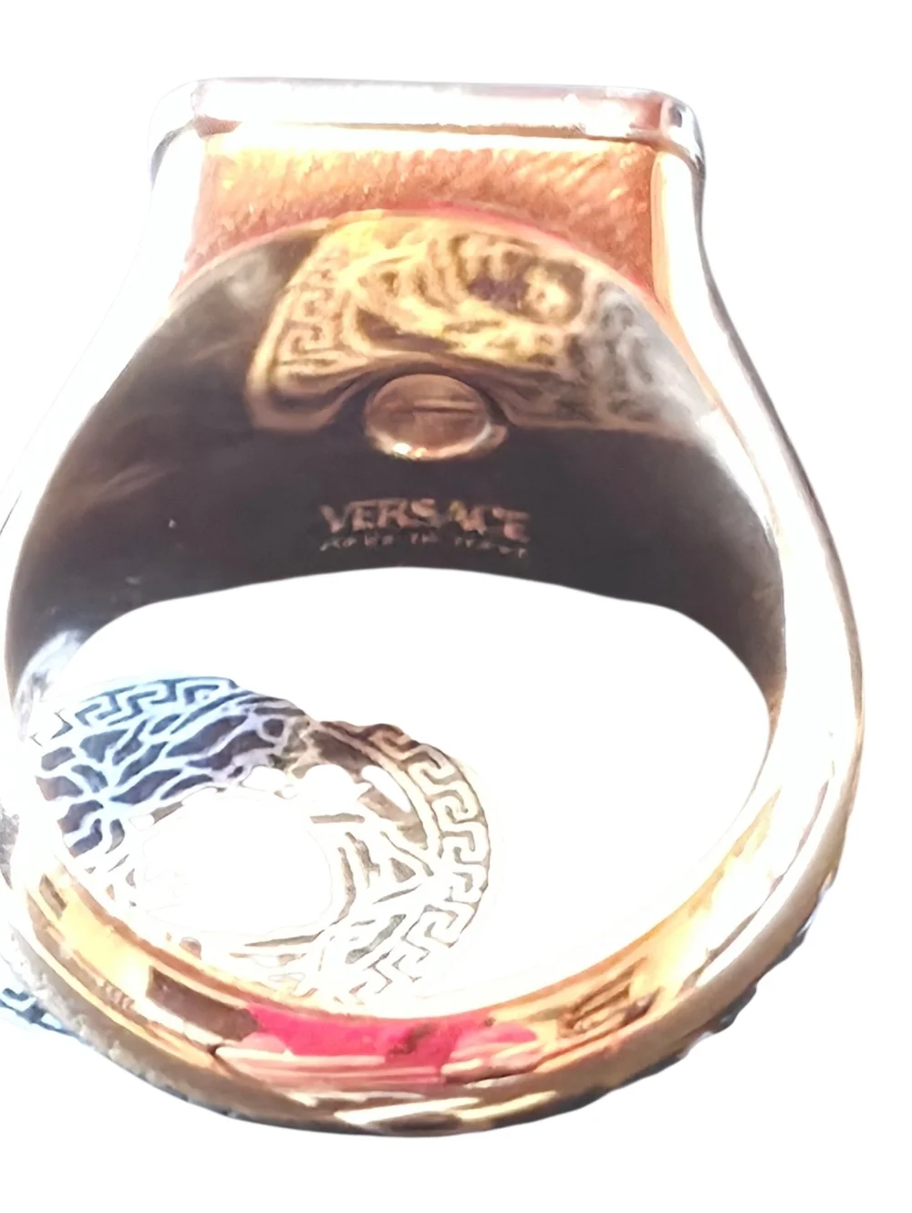 Versace Gold Medusa Square Signet Ring Size 23 (11 US) Retailed $445